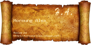 Hornung Alex névjegykártya